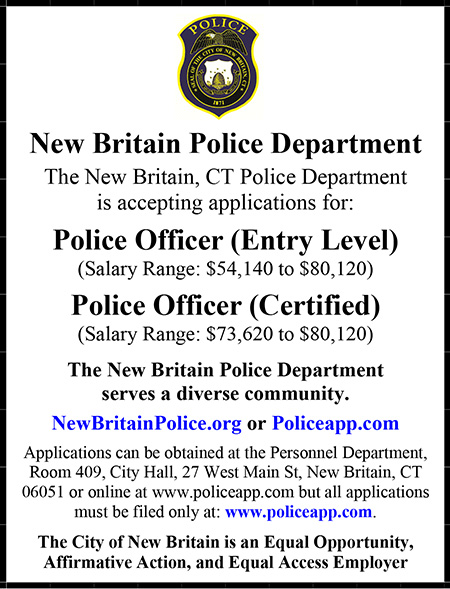 New Britain Police Department Ad 07.03
