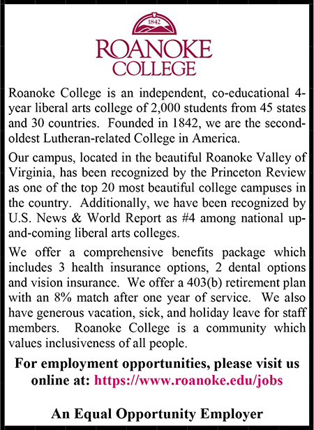 Roanoke College EEO Ad