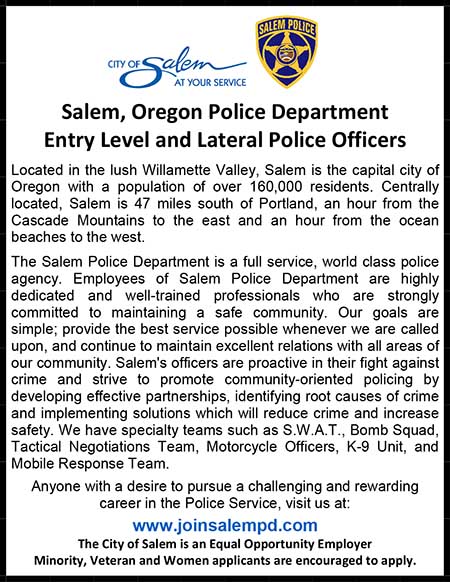 Salem Oregon Police Department 2021 Ad