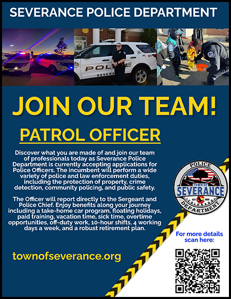 Town of Severance Police Ad 02.14.24