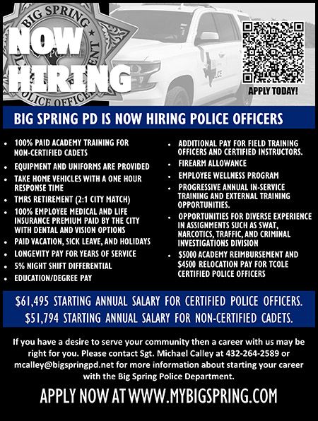 Big Spring TX Police Ad 04.25