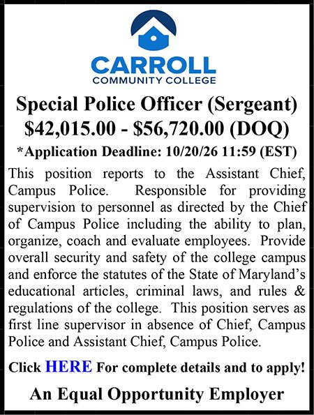 Carroll Community College Police Ad.pub