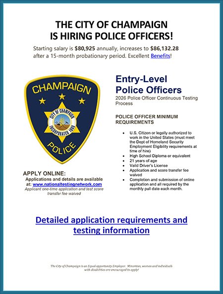 Champaign Police Officer Recruitment Flyer 05.12.26