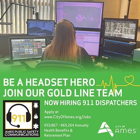 City of Ames 911 Dispatcher Ad 11.15.24