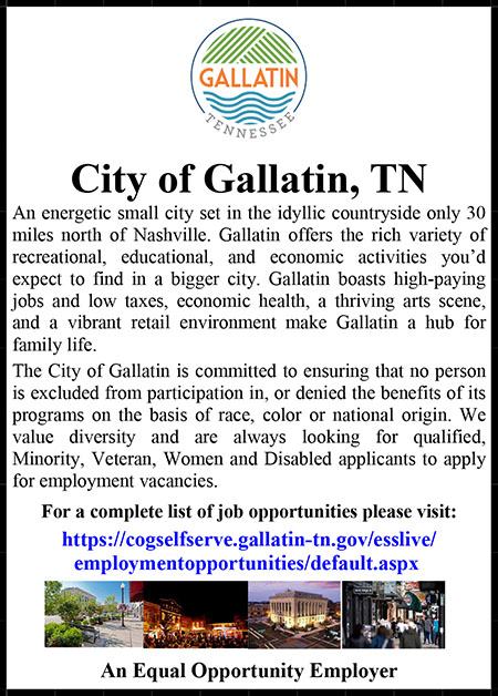 City of Gallatin TN EEO Ad