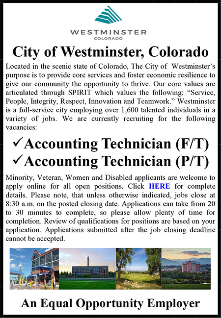 City of Westminster CO Accounting Technician Ad.pub