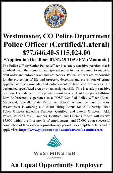 Westminster CO Lateral Police Ad.pub