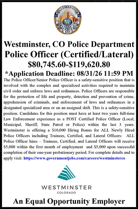 Westminster CO Lateral Police Ad.pub