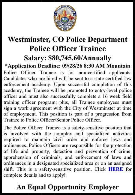 Westminster CO Police Trainee Ad.pub