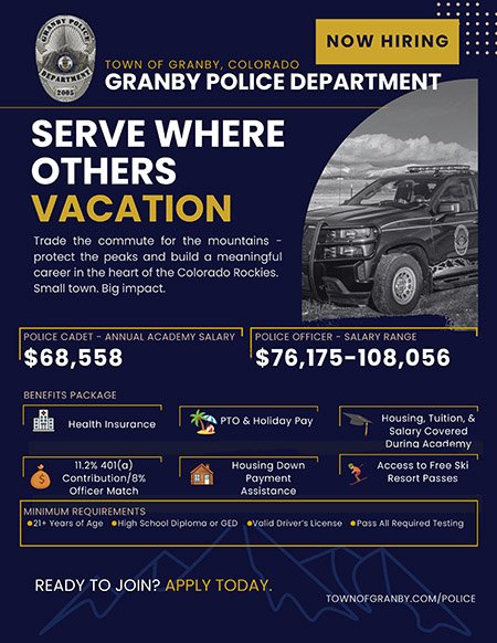 Granby PD Hiring Flyer