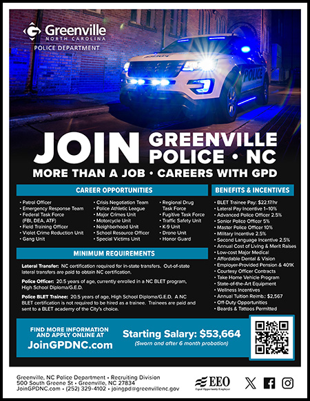 Greenville NC Police Ad 05.03.24