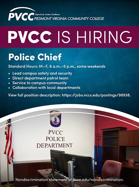 PVCC Chief of Police Ad 07.30.26
