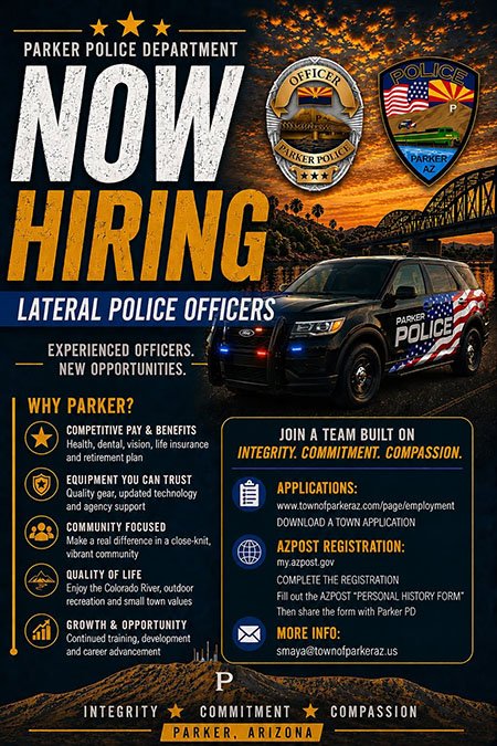 Parker AZ Lateral Police Ad 08.20.26