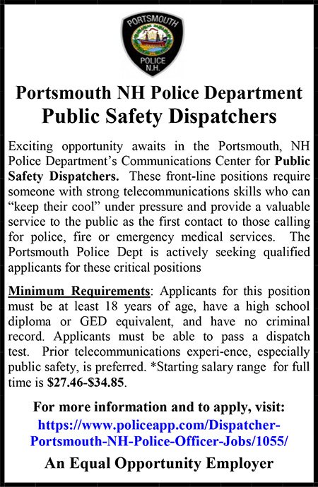 Portsmouth NH Police Department Dispatcher Ad.pub