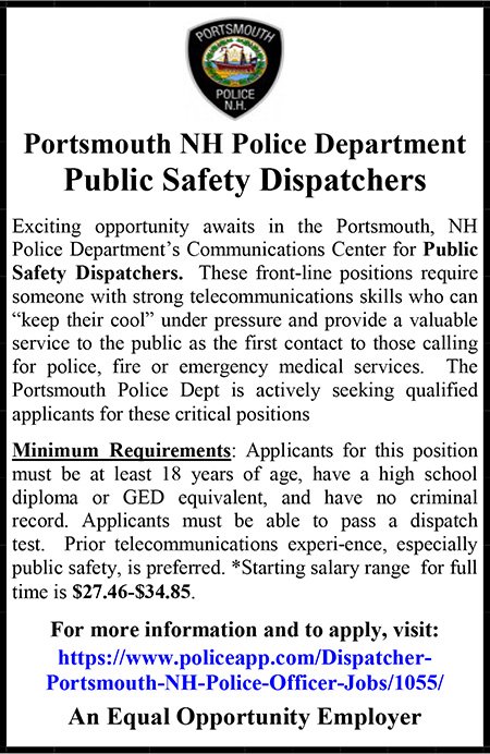 Portsmouth NH Police Department Dispatcher Ad.pub