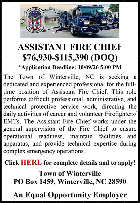 Winterville NC Assistant Fire Chief Ad.pub