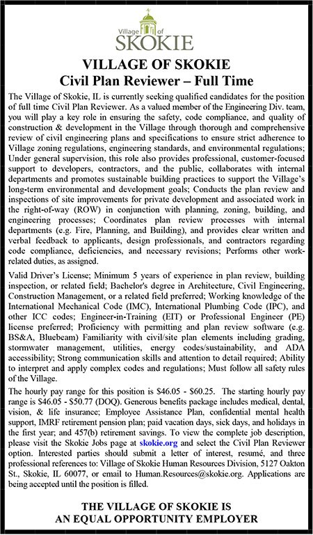 Village of Skokie Civil Plan Reviewer.pub