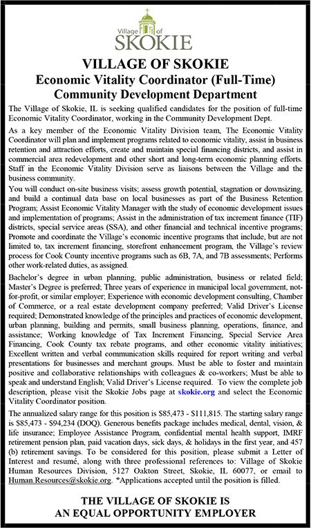 Village of Skokie Economic Vitality Coord.pub