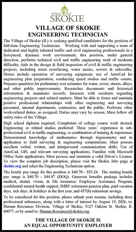 Village of Skokie Engineering Tech Ad.pub