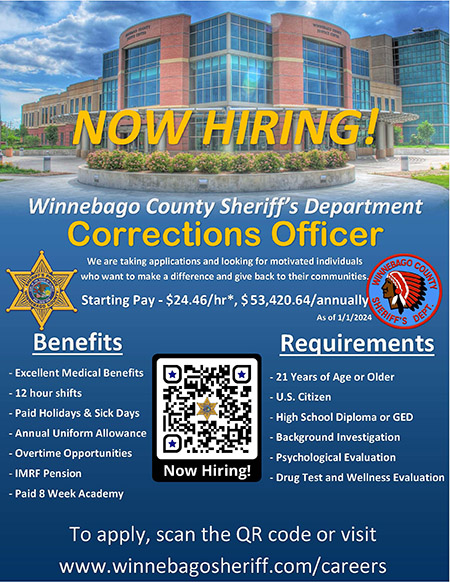 Winnebago County Sheriff Corrections Ad 04.24.24